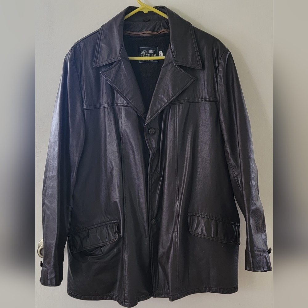 Men's Vintage Dark Brown Real Leather Coat